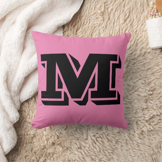 手紙Mモノグラムピンク枕 クッション (ブランケット)