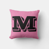 手紙Mモノグラムピンク枕 クッション (正面)