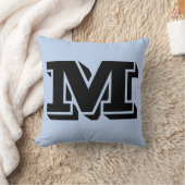 手紙Mモノグラムブルー枕 クッション (ブランケット)