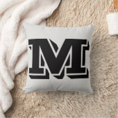 手紙Mモノグラム枕 クッション (ブランケット)