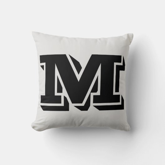 手紙Mモノグラム枕 クッション (正面)