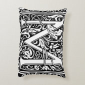 手紙M中世モノグラムアールヌーボー アクセントクッション (裏面(縦))