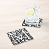 手紙M中世モノグラムアールヌーボー スクエアペーパーコースター (インサイチュ)