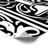 手紙M中世モノグラムアールヌーボー ポスター (角)