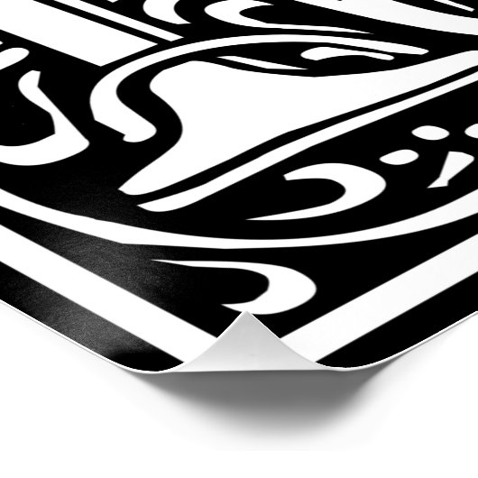 手紙M中世モノグラムアールヌーボー ポスター (コーナー)