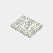 手紙M中世モノグラムアールヌーボー ポストイット (アングル)