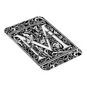 手紙M中世モノグラムアールヌーボー マグネット (右側)