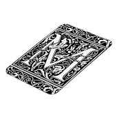 手紙M中世モノグラムアールヌーボー マグネット (左側)