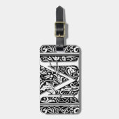 手紙M中世モノグラムアールヌーボー ラゲッジタグ (正面縦)