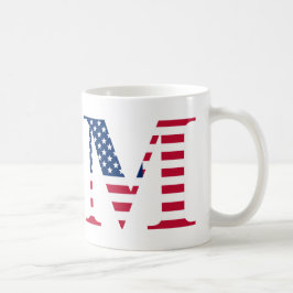手紙M愛国的なマグカップ コーヒーマグカップ