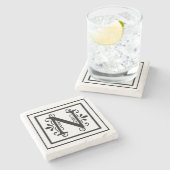 手紙Nのモノグラムの石のコースター ストーンコースター (横)