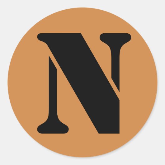 手紙Nステンシルアルファベットby Janz Peru金ゴールド ラウンドシール (正面)