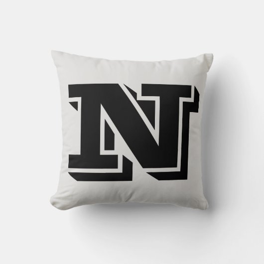 手紙Nモノグラム枕 クッション (正面)