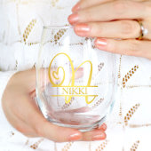 手紙Nモノグラム花嫁の贈り物モダンエレガント、 ステムなしワイングラス