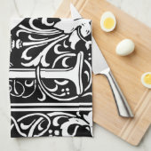 手紙N中世モノグラムアールヌーボー キッチンタオル (四つ折り)