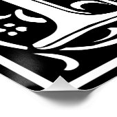 手紙N中世モノグラムアールヌーボー ポスター (コーナー)