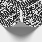 手紙N中世モノグラムアールヌーボー ラッピングペーパー (角)