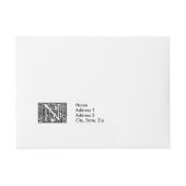 手紙N中世モノグラムアールヌーボー ラップアラウンド宛名ラベル (正面)