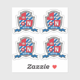 手紙N名前をカスタムするニクソン狼の犬の騎士団の紋章 シール