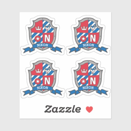 手紙N名前をカスタムするニクソン狼の犬の騎士団の紋章 シール (シート)