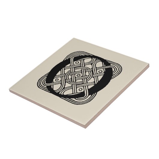 手紙Oヴィンテージケルト結び目模様モノグラム タイル (側面)