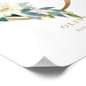 手紙O赤面フローラモノグラムゴールドフォイル子供部屋 ポスター (角)