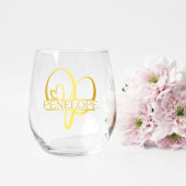 手紙Pモノグラム花嫁ギフトモダンエレガント、 ステムなしワイングラス