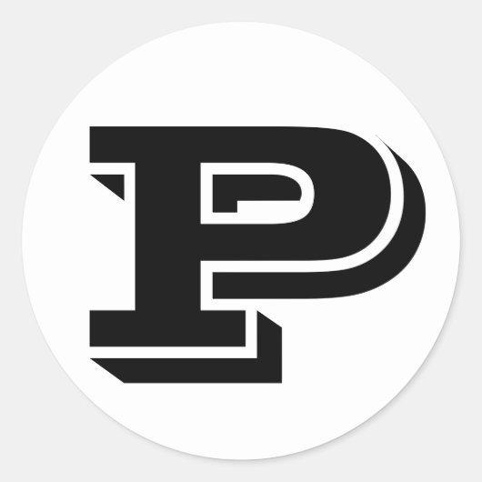 手紙Pヴィネタアルファベットバイジャンツ ラウンドシール (正面)