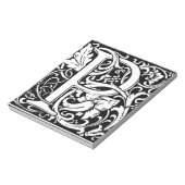 手紙P中世モノグラムアールヌーボー ノートパッド (回転)