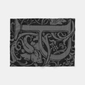 手紙P中世モノグラムアールヌーボー フリースブランケット (正面(横))