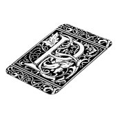 手紙P中世モノグラムアールヌーボー マグネット (左側)