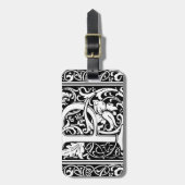 手紙P中世モノグラムアールヌーボー ラゲッジタグ (正面縦)