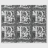 手紙P中世モノグラムアールヌーボー ラッピングペーパー (フラット)