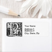 手紙P中世モノグラムヴィンテージイニシャル ラベル (インサイチュ)