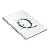 手紙Qユーカリと金ゴールドノートモノグラムの ノートブック (右側)