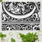 手紙Q中世モノグラムアールヌーボー キッチンタオル (折り畳み)