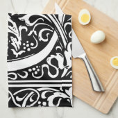手紙Q中世モノグラムアールヌーボー キッチンタオル (四つ折り)