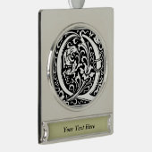 手紙Q中世モノグラムアールヌーボー シルバープレートバナーオーナメント (右)