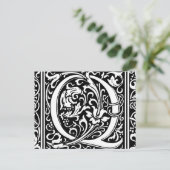 手紙Q中世モノグラムアールヌーボー ポストカード (スタンド正面)