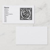手紙Q中世モノグラムアールヌーボー 名刺 (正面/裏面)