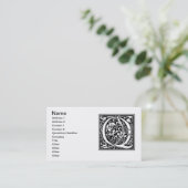 手紙Q中世モノグラムアールヌーボー 名刺 (スタンド正面)