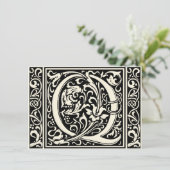 手紙Q中世モノグラムアールヌーボー 招待状 (スタンド正面)