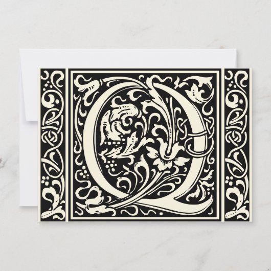 手紙Q中世モノグラムアールヌーボー 招待状 (正面)