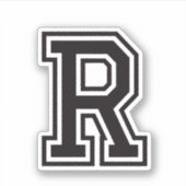 手紙Rスポーティ大学フォントアルファベット シール (正面)