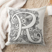 手紙Rモノドール絡みパターン（の模様が）ある枕 クッション (ブランケット)