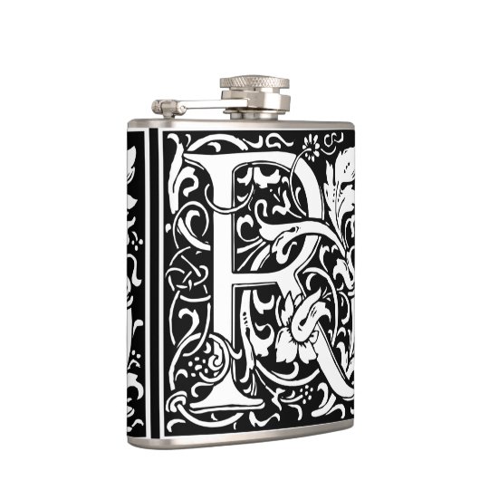 手紙R中世モノグラムアールヌーボー フラスク (右)