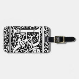 手紙R中世モノグラムアールヌーボー ラゲッジタグ