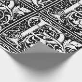 手紙R中世モノグラムアールヌーボー ラッピングペーパー (角)