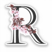 手紙R、さくらんぼブロッサムステッカー シール (正面)
