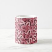手紙Sのピンク コーヒーマグカップ (中央)